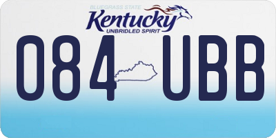 KY license plate 084UBB