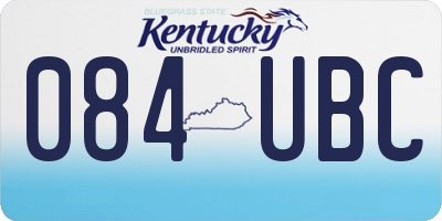 KY license plate 084UBC