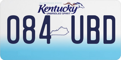 KY license plate 084UBD