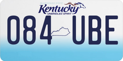 KY license plate 084UBE