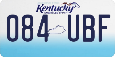 KY license plate 084UBF