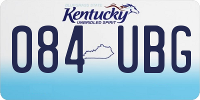 KY license plate 084UBG