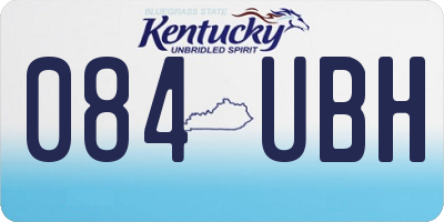 KY license plate 084UBH
