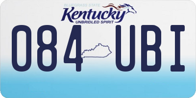 KY license plate 084UBI