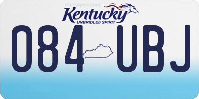 KY license plate 084UBJ