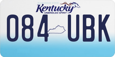 KY license plate 084UBK