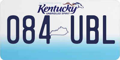 KY license plate 084UBL