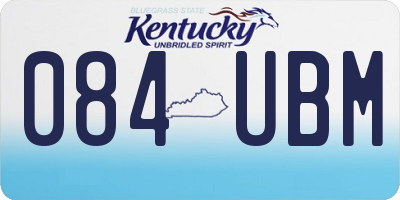 KY license plate 084UBM