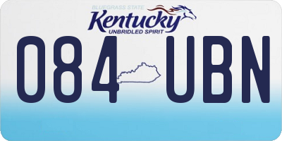 KY license plate 084UBN