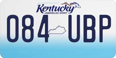 KY license plate 084UBP