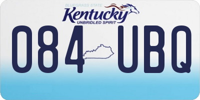KY license plate 084UBQ