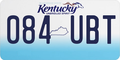 KY license plate 084UBT