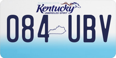 KY license plate 084UBV