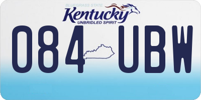 KY license plate 084UBW