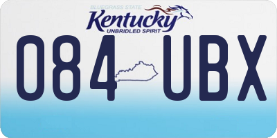 KY license plate 084UBX