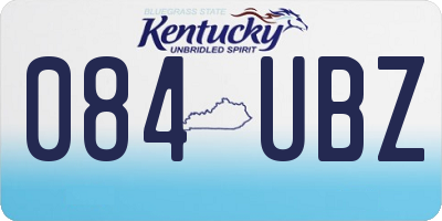 KY license plate 084UBZ