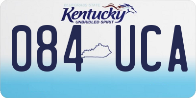 KY license plate 084UCA