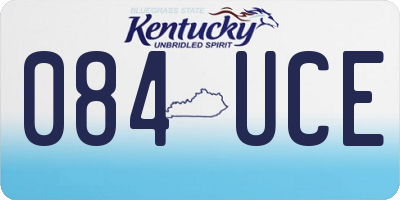 KY license plate 084UCE