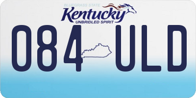 KY license plate 084ULD