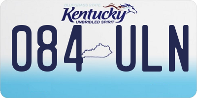 KY license plate 084ULN