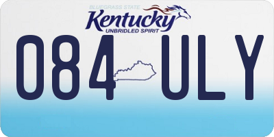 KY license plate 084ULY
