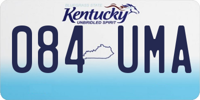 KY license plate 084UMA