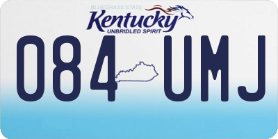KY license plate 084UMJ