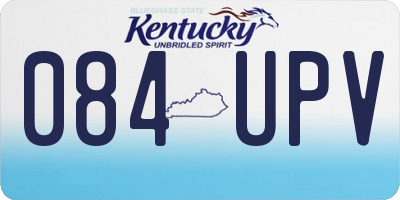 KY license plate 084UPV