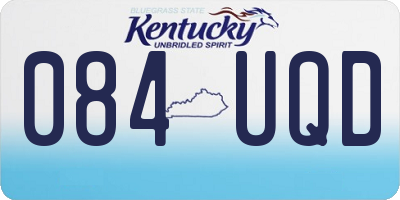 KY license plate 084UQD