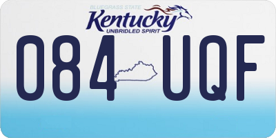 KY license plate 084UQF