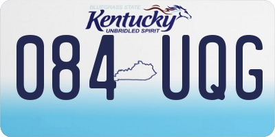 KY license plate 084UQG