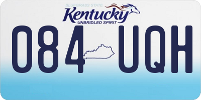 KY license plate 084UQH