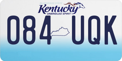 KY license plate 084UQK