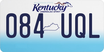 KY license plate 084UQL