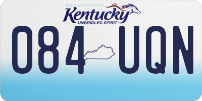KY license plate 084UQN