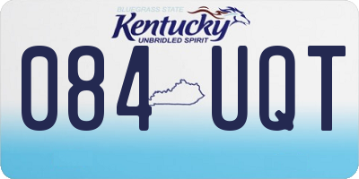 KY license plate 084UQT