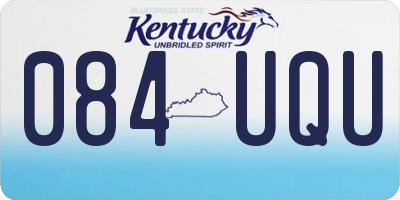 KY license plate 084UQU