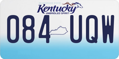 KY license plate 084UQW