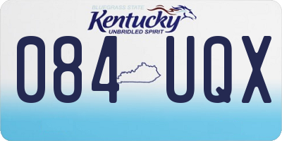 KY license plate 084UQX