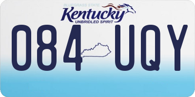 KY license plate 084UQY