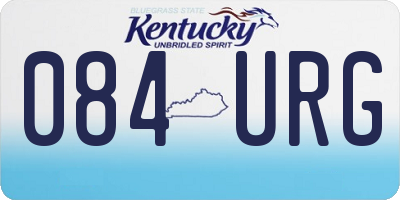 KY license plate 084URG