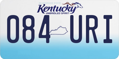 KY license plate 084URI