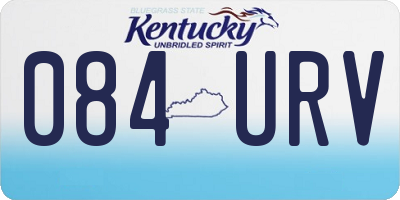 KY license plate 084URV