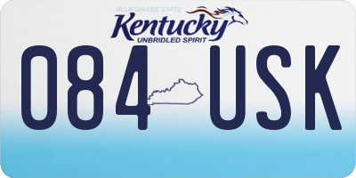 KY license plate 084USK