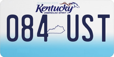 KY license plate 084UST