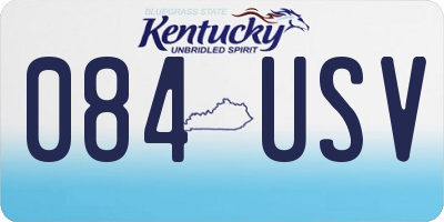 KY license plate 084USV