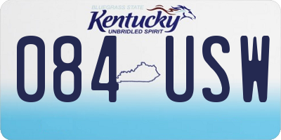 KY license plate 084USW