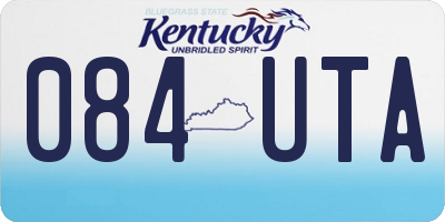 KY license plate 084UTA