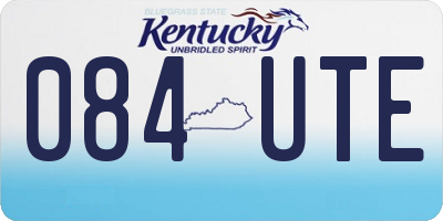 KY license plate 084UTE