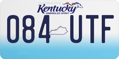 KY license plate 084UTF